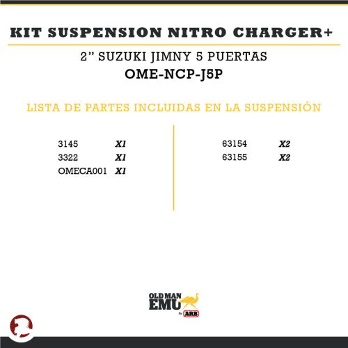 KIT SUSPENSION NITRO CHARGER + 2″ SUZUKI JIMNY 5 P