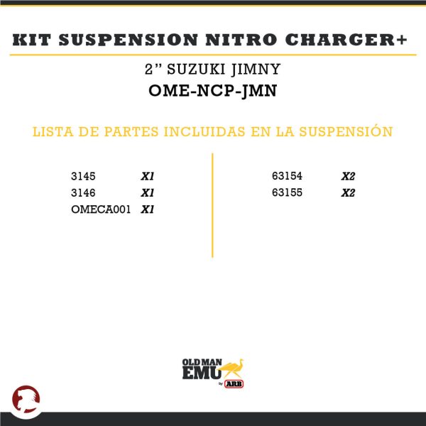 KIT SUSPENSION NITRO CHARGER + 2" JIMNY JB 74 19+ 3P - Image 2