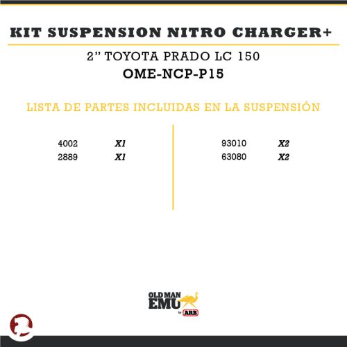 KIT SUSPENSION NITRO CHARGER + 2″ TYT PRADO LC 150