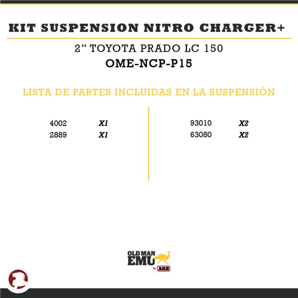 KIT SUSPENSION NITRO CHARGER + 2" TYT PRADO LC 150 - Image 2