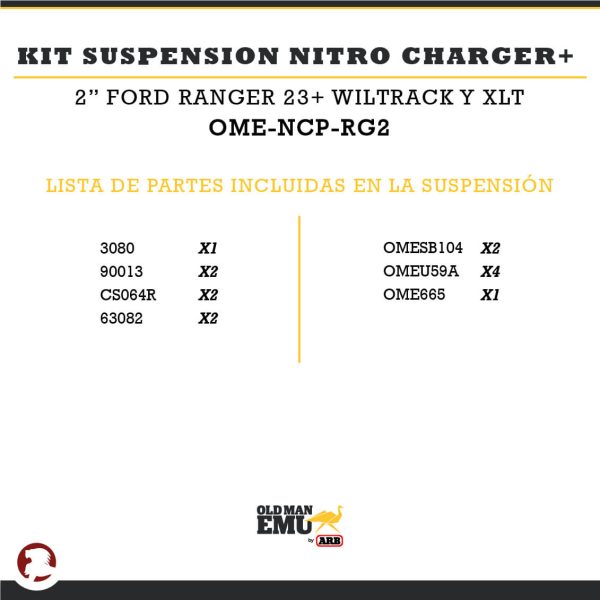 KIT SUSPENSION NITRO CHARGER+ 2" FORD RANGER 23+ - Image 2