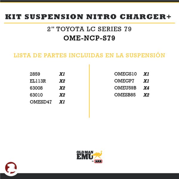 KIT SUSPENSION NITRO CHARGER + 2" TYT LC SERIE 79 - Image 2