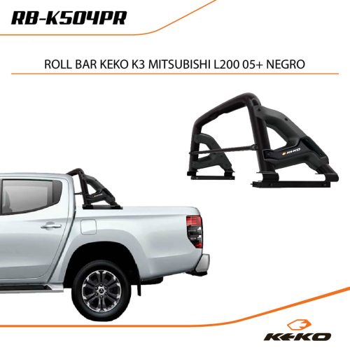ROLL BAR KEKO K3 MITSUBISHI L200 05+ NEGRO