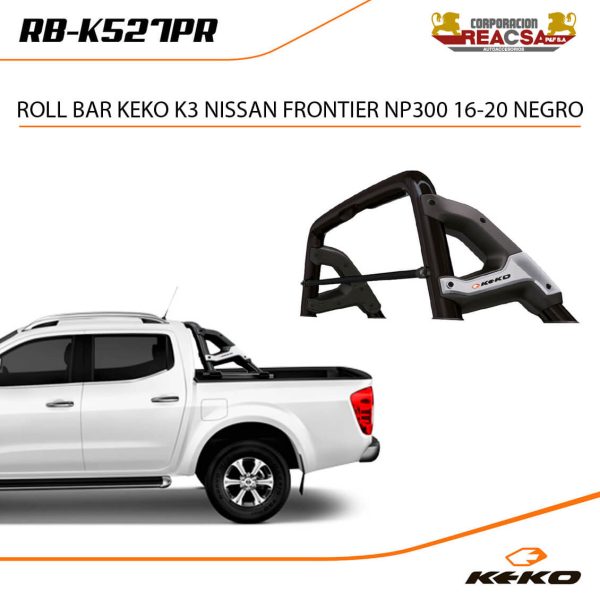 ROLL BAR KEKO K3 NISSAN FRONTIER NP300 16-20  NEGRO