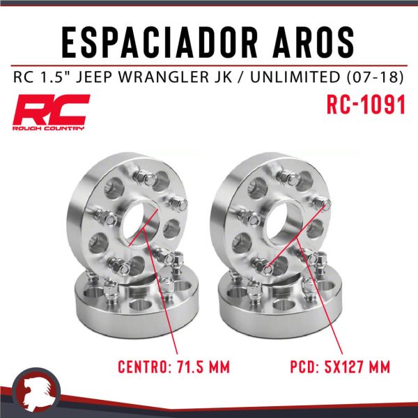 ESPACIADOR AROS RC 1.5" JEEP WRANGLER JK / UNLIMITED (07-18)