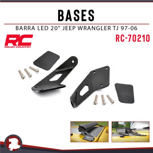 BASES BARRA LED 20" JEEP WRANGLER TJ 97-06
