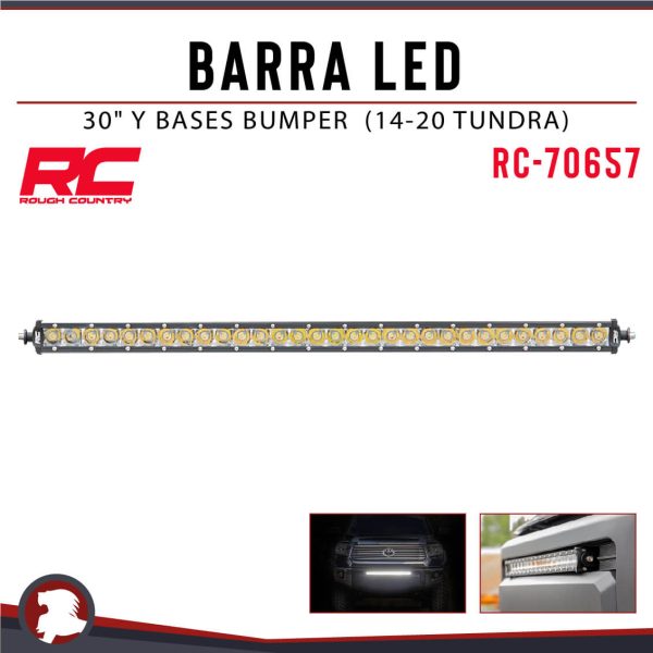 BARRA LED 30" Y BASES BUMPER TUNDRA  (14-20)
