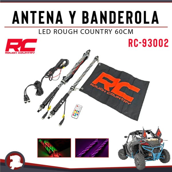 ANTENA Y BANDEROLA LED ROUGH COUNTRY 60CM