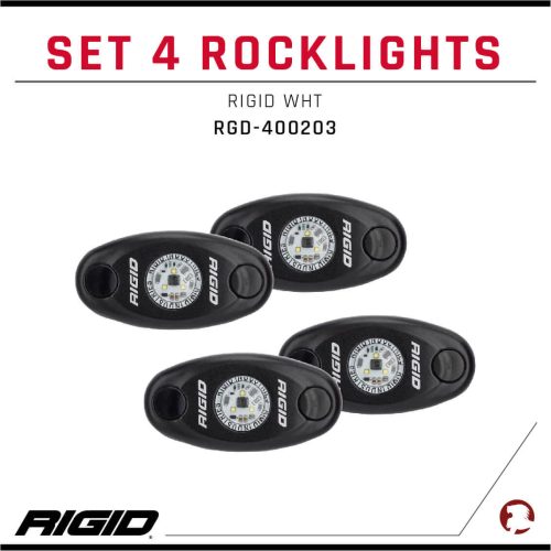 SET 4 ROCKLIGHTS RIGID WHT