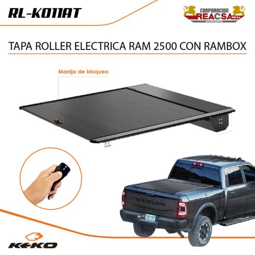 TAPA ROLLER ELECTRICA KEKO RAM 2500 19+ CON RAMBOX 5.5 FT