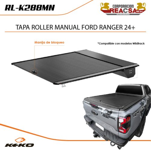 TAPA ROLLER MANUAL KEKO FORD RANGER RAPTOR /WILDTRAK 24+