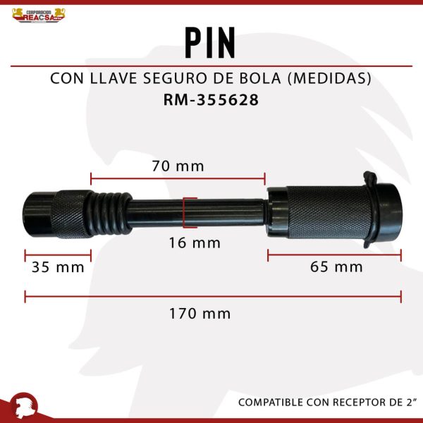 PIN CON LLAVE SEGURO DE BOLA PEGADERO - Image 2