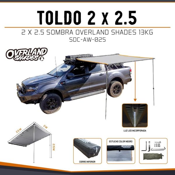 TOLDO 2 LARGO X 2.5 SOMBRA OVERLAND SHADES 13KG