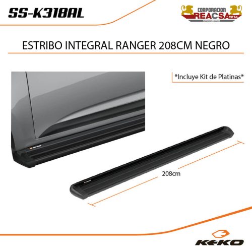 ESTRIBO INTEGRAL RANGER 12-23 NEGRO (208 CM)
