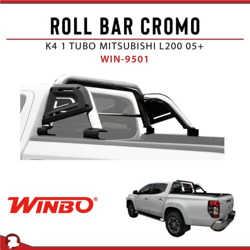 ROLL BAR K4 CROMO 1 TUBO MITS L200 05+