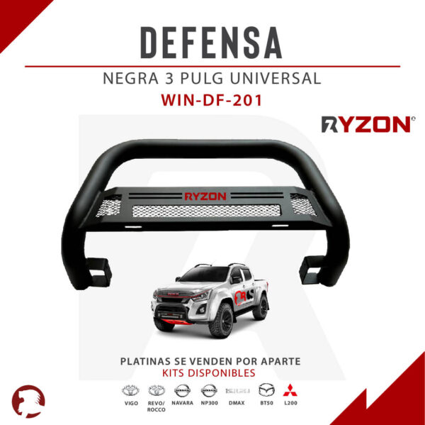 DEFENSA NEGRA 3 PULG UNIVERSAL