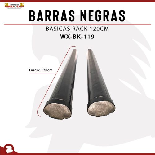BARRAS NEGRAS BASICA PARA RACK 120 CM