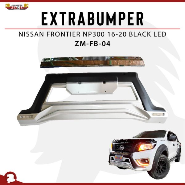 EXTRABUMPER NP300 BLACK LED 16-20
