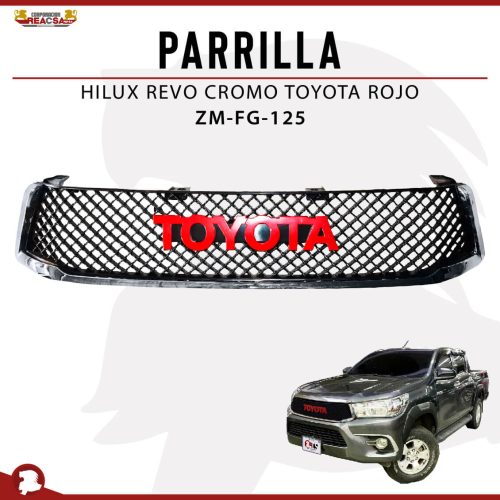 PARRILLA HILUX REVO CROMO TOYOTA ROJO