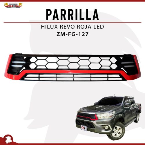 PARRILLA HILUX REVO ROJA LED