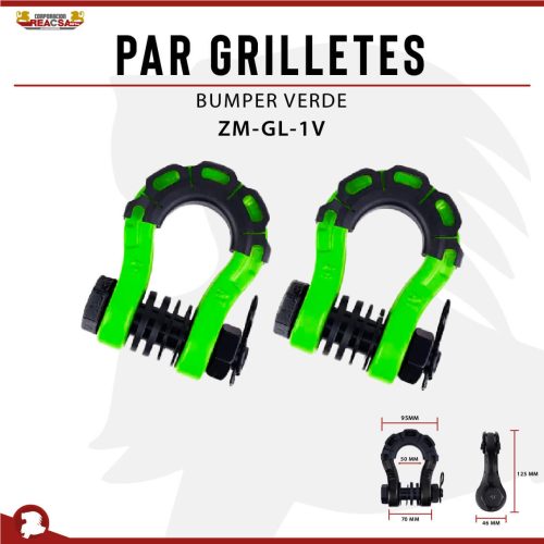 PAR GRILLETES VERDE BUMPER