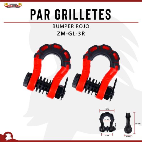 PAR GRILLETES ROJO BUMPER