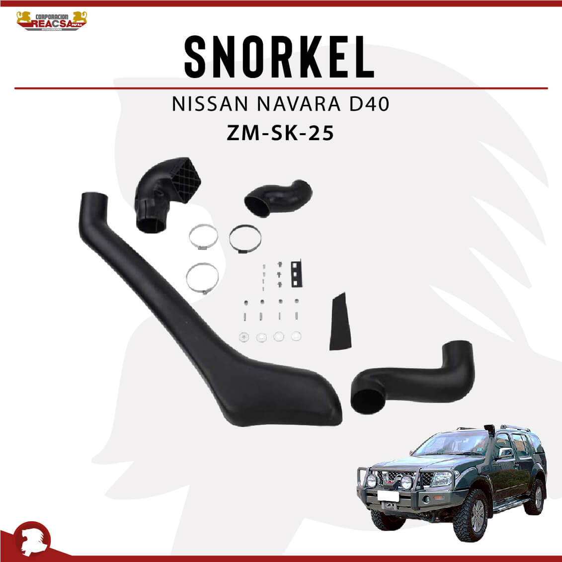 Snorkel pour Nissan Navara D40 